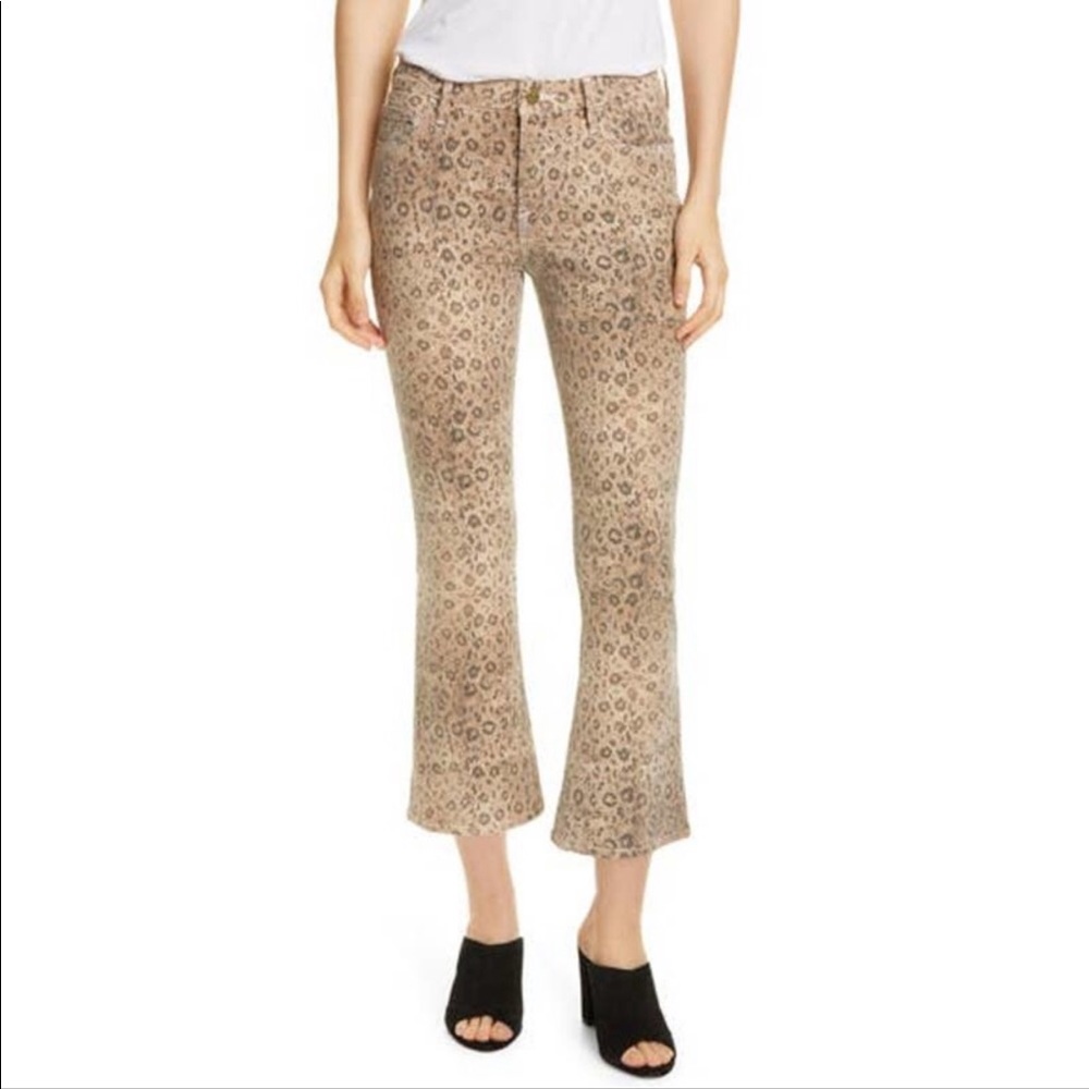Frame Denim Crop Capri Snake Print Jeans